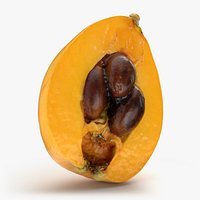 Halved Loquat with Seeds - 3D Scanned
