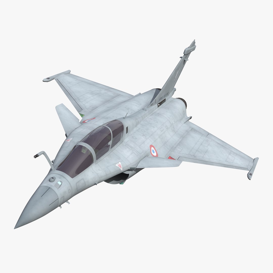 French Fighter Dassault Rafale Rigged 3D model preview