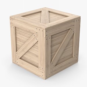 Wooden Box Crate 3D