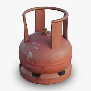 3D 5kg Domestic LPG Cylinder - Rust Red - PBR - 2K 4K model