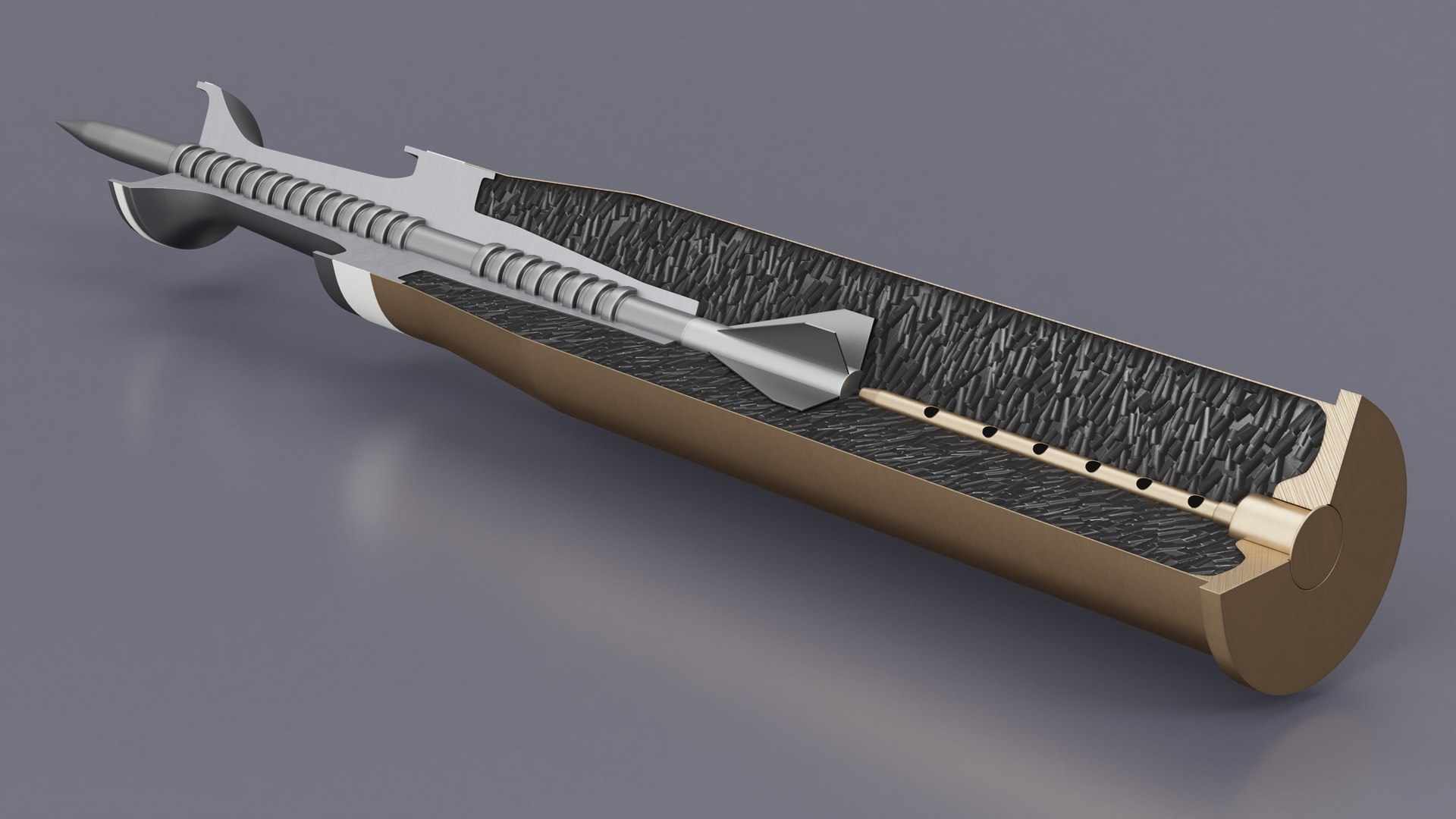 Kinetic Action Projectile In Section 3D - TurboSquid 2224922