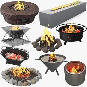 3D Fire Pits Collection 3 model