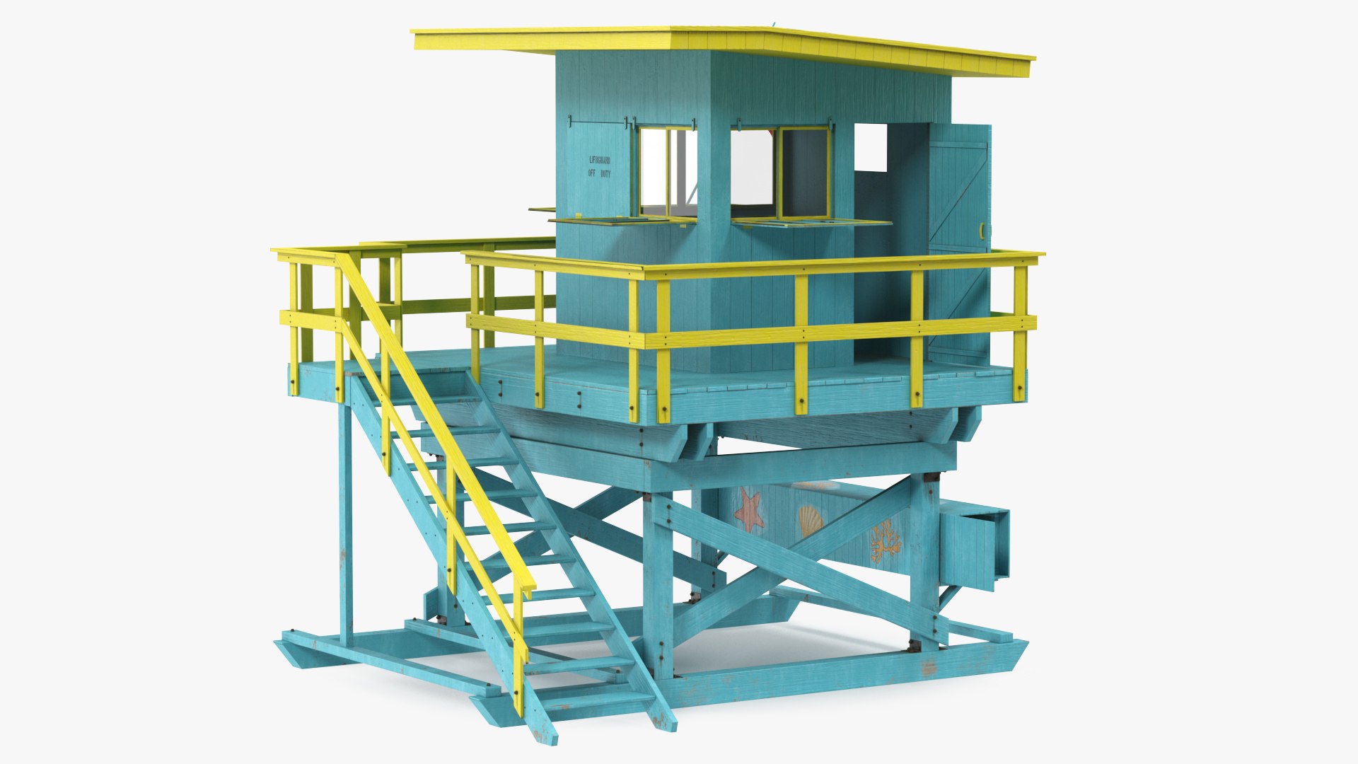 Beach Lifeguard House 3D model preview