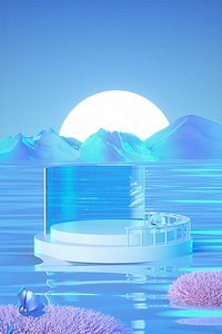 3D C4D glass texture high-end