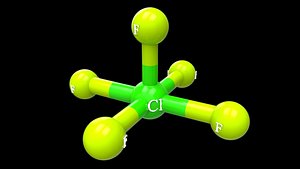 chlorine pentafluoride 3D model