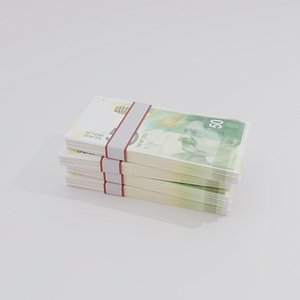 3D 50 Israel Israeli Shekel Currency model