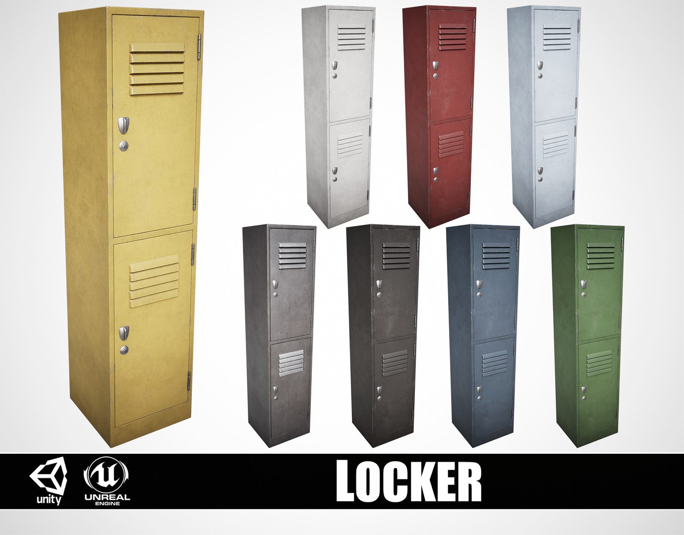 3D Model School Gym Locker Half - TurboSquid 2079828