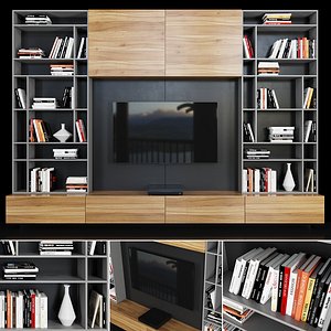 tv decor books model