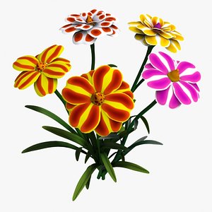 cartoon flowers 3d max