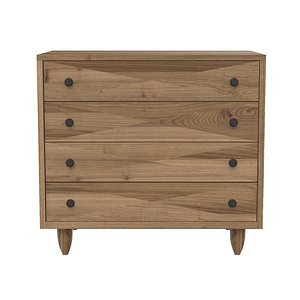 Diamond Chest Washed Walnut 3D model