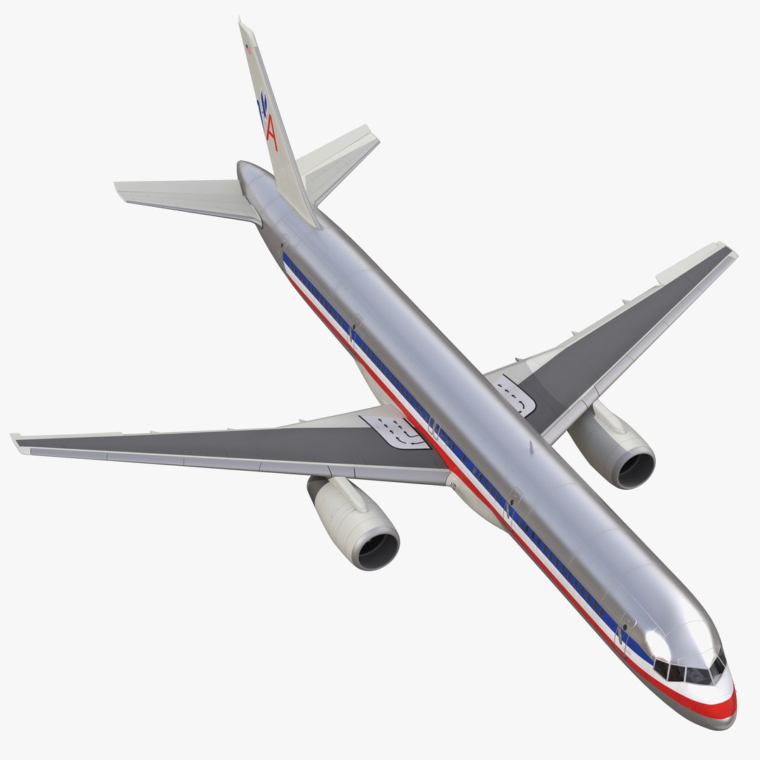 Boeing 757-200 American Airlines Rigged 3D Model 3D model preview