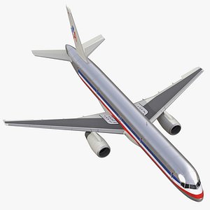 Boeing 757-200 American Airlines Rigged 3D Model