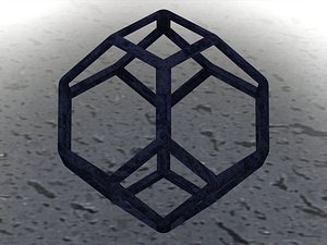 Wireframe Shape Tetradecahedron