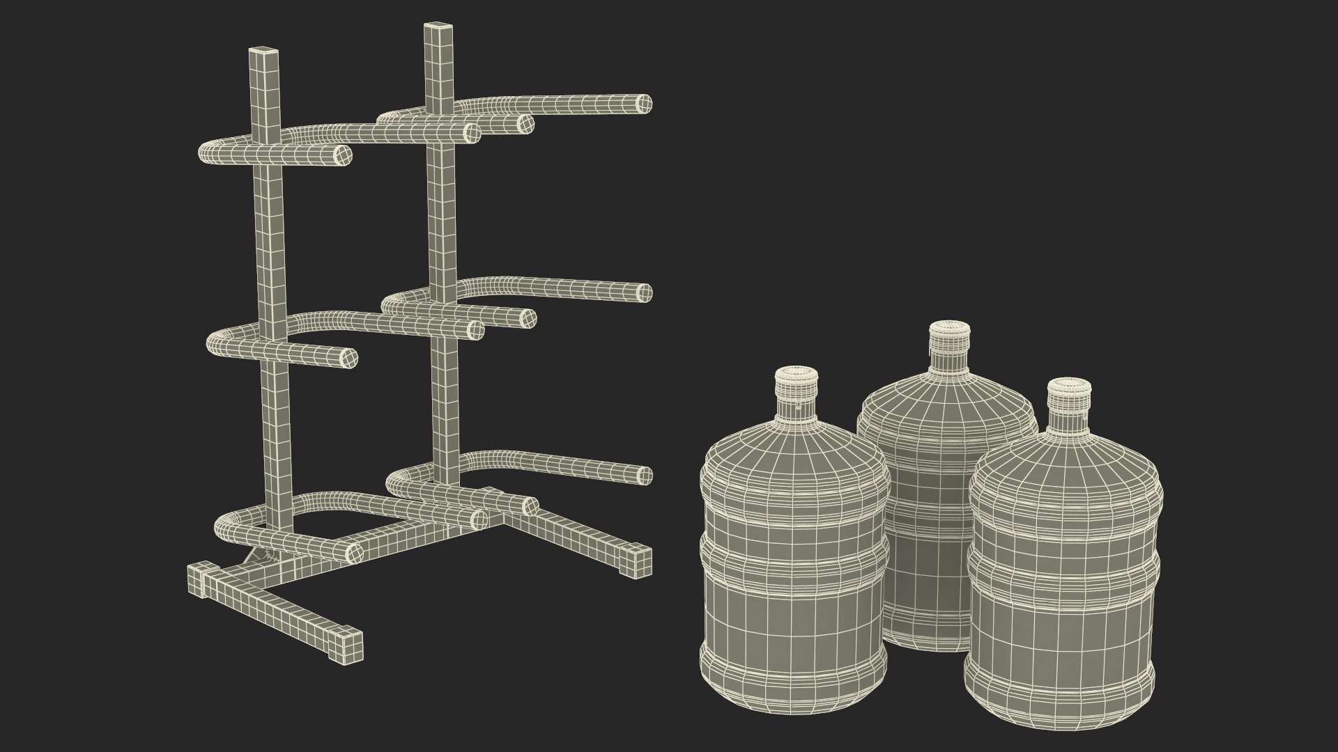 3D Water Cooler Jug Rack for 6 Bottles Gray https://p.turbosquid.com/ts-thumb/sa/qbB0u4/es/watercoolerjugrackfor6bottlesgrayvray3dmodel029/jpg/1685605879/1920x1080/fit_q87/8b88dba43b5c380ef4a83cb3b038c6c86af634e8/watercoolerjugrackfor6bottlesgrayvray3dmodel029.jpg