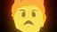 cartoon Fire angry emoji 3d model for blender