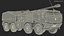 Wheeled Armored Howitzer in Desert Camouflage Rigged