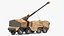 Wheeled Armored Howitzer in Desert Camouflage Rigged