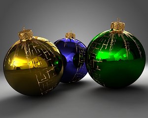 christmas balls ornaments 3d model