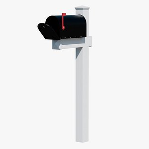 Realistic Residential Mailbox with Post