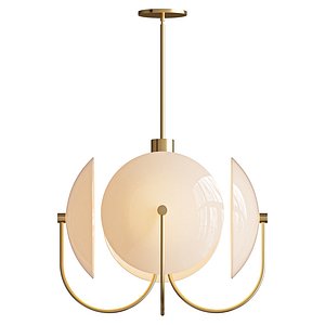 Allied Maker Aperture 4 Brass Glass Pendant Lamp