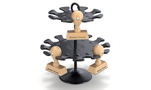Stamp holder with rubber stamp