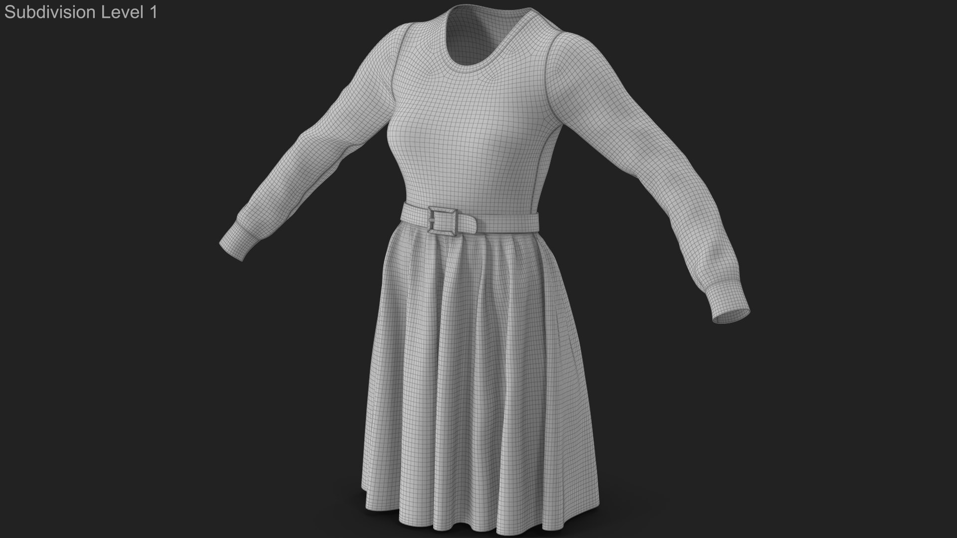 Dress Black with Belt 3D https://p.turbosquid.com/ts-thumb/sa/ydFDWj/zl/wireframe_01/jpg/1753772011/1920x1080/fit_q87/243fc2e04d67a7dc6bc7df9f365356cecefeba6d/wireframe_01.jpg