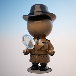 3d max cartoon detective character