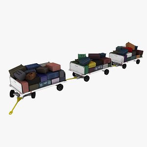 3d clyde baggage carts loaded model