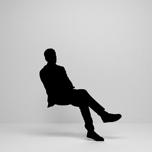 3D sitting silhouette model