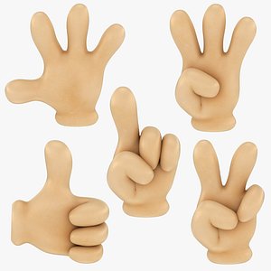 cartoon glove hands sign 3D model