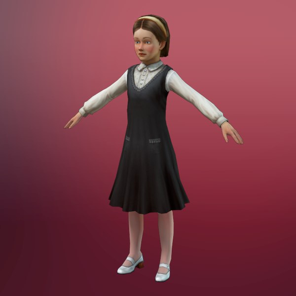 little girl 3d obj