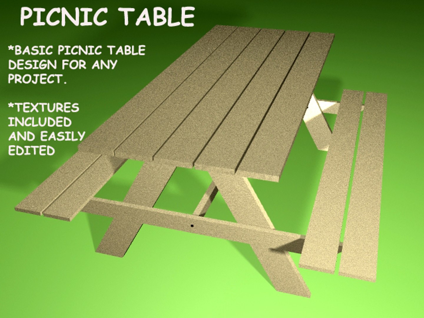 picnic table 3d model