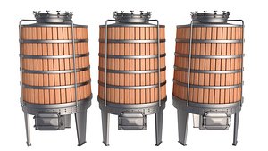 3D wine fermenting barrel model