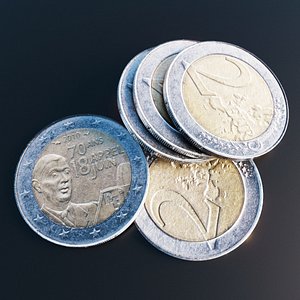 Two Euro Coin 3D