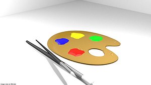 3D color draw palette model