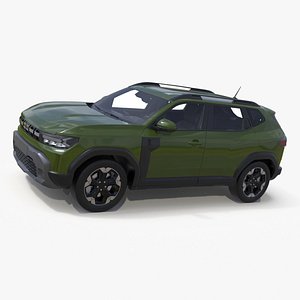 3D Modern Crossover SUV Simplified Green