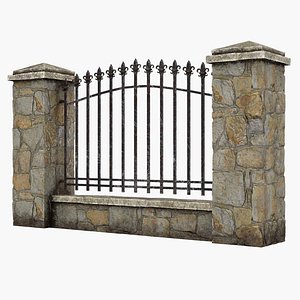 3D Old Stone Fence model
