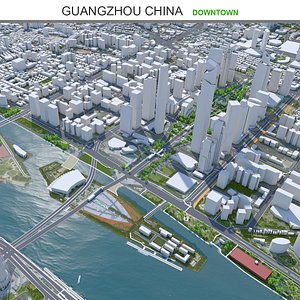 3D Guangzhou Downtown China