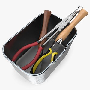 3D Household Repair Kit with Steel Tray and Hand Tools