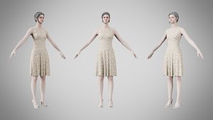 3D model Dress 36 Checker Tone