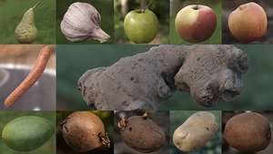 3D pack fruits vegetables apple