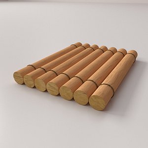 wooden raft 3d model