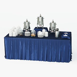 3D Open buffet Set 02 model