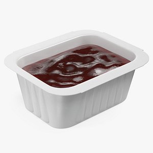 Tomato Sauce in White Plastic Cup 3D