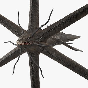 3D model Mythical Sea Leviathan Serpent Form Black