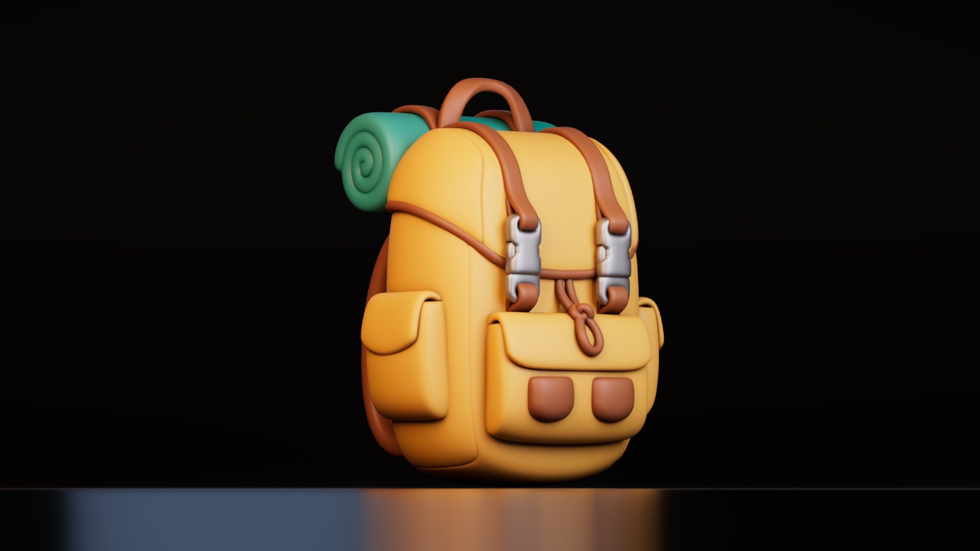 Stylized Adventure Backpack with Rolled Sleeping Mat 3D model https://p.turbosquid.com/ts-thumb/sc/1TOYSh/oj/preview2/jpg/1792592464/1920x1080/fit_q87/ee2248c89406d4b27d41d086189607b77a126b11/preview2.jpg