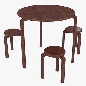 3D minimalist mahogany artek alvar aalto
