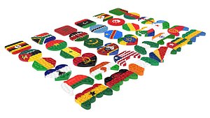 Flags Pop It Fidget Toys Set 3D