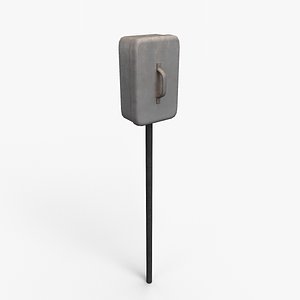 Vintage Wall Electric Box Low Poly 3D model
