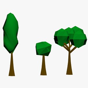 3D model Low Poly Trees
